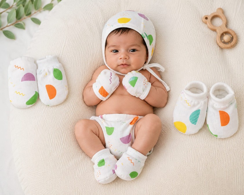 Cap, Mittens & Booties Set