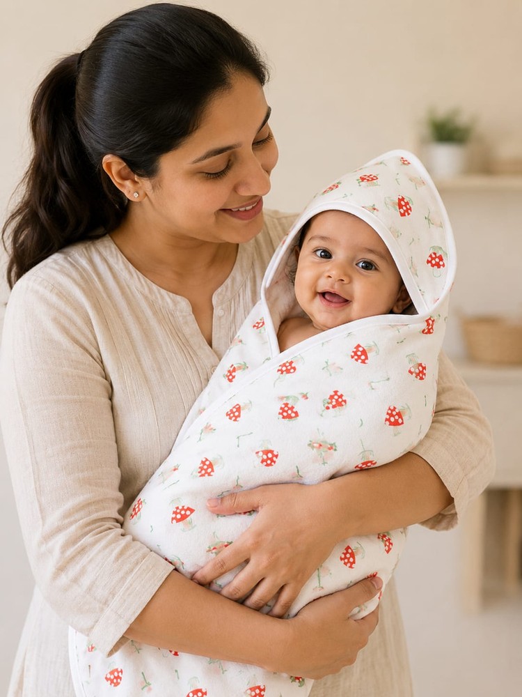 100 % Muslin Cotton Hooded Baby Towel
